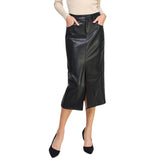 Faux Leather Midi Skirt