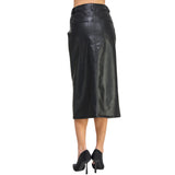 Faux Leather Midi Skirt