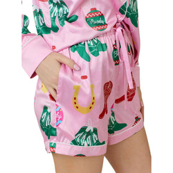 Western Holiday Printed Pajama Shorts