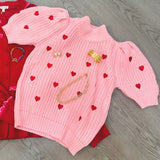 Heart Shape Embroidery Sweater