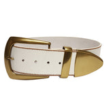 Wide Width Leather Belt with Statement Buckle Set