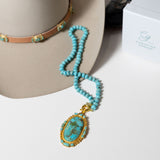 Eternal Turquoise Beaded Knotted Necklace