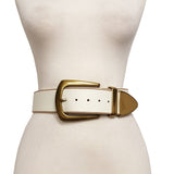 Wide Width Leather Belt with Statement Buckle Set