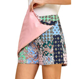 Abstract Print Side Zipper Skort