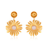 Anemone's Charm Drop Earrings - Pearl