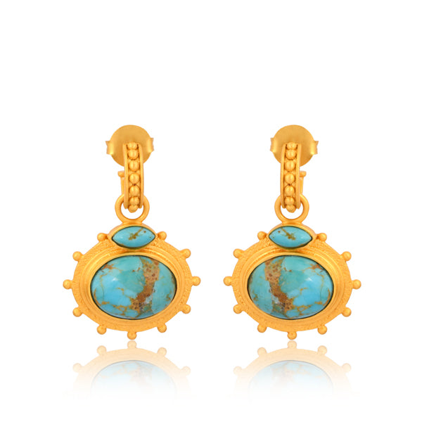 Athena Drop Earrings - Turquoise