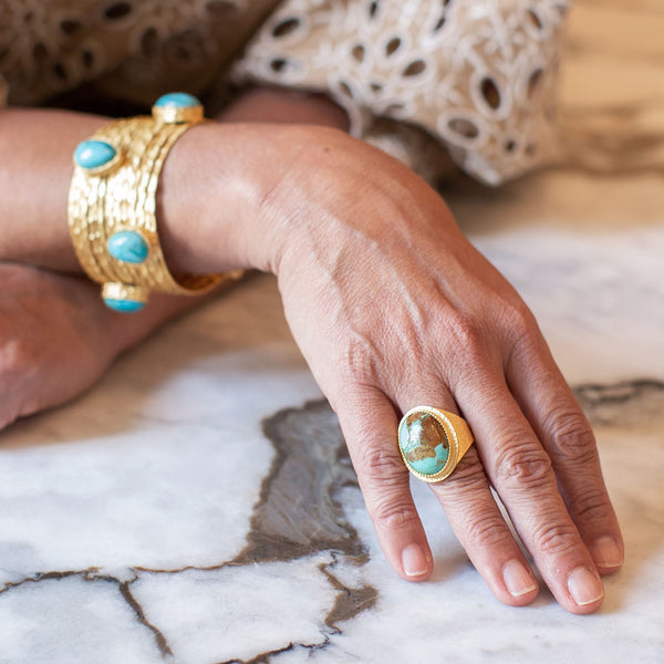 Blue Lagoon Statement Ring - Turquoise