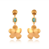 Beachside Bloom Drop Earrings - Turquoise