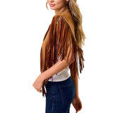 Camel Studded Fringe Shrug