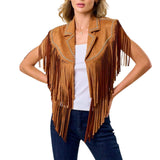 Camel Studded Fringe Shrug