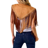 Camel Studded Fringe Shrug