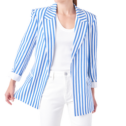 Striped Pocketed Blazer