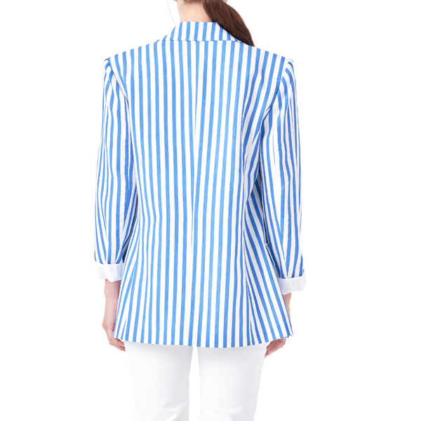 Striped Pocketed Blazer