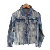 Cropped Denim Jacket with Glass Beads