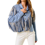 Denim Blue 2-Tone Fringe Jacket