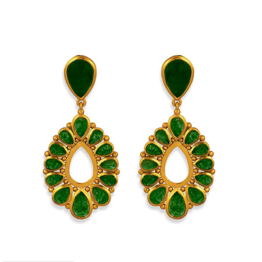 Buy Green Stone Earrings For Weddings Parties Online – Gehna Shop