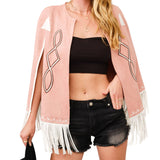 Fringe Detail Open Cape Jacket