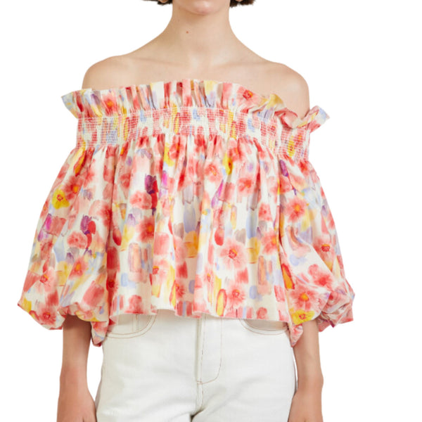 Giada Floral Off-shoulder Top