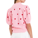 Heart Shape Embroidery Sweater