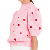 Heart Shape Embroidery Sweater