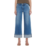 High Rise Cuffed Wide Jeans