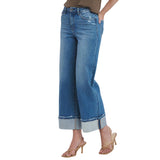 High Rise Cuffed Wide Jeans