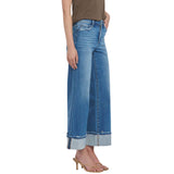 High Rise Cuffed Wide Jeans