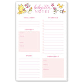 Babysitter Notes Handpainted Baby Icons Large Notepad