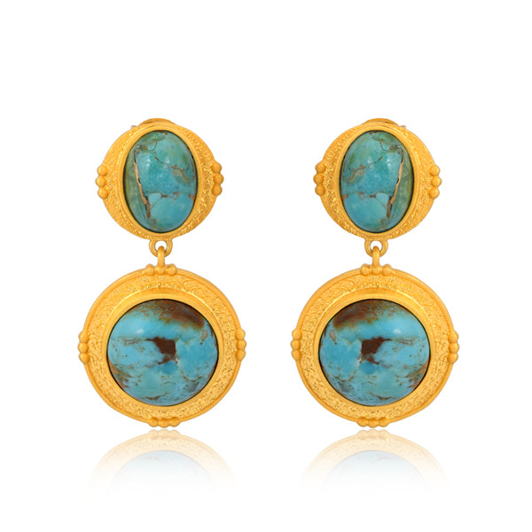 Island Hopping Drop Earrings - Turquoise