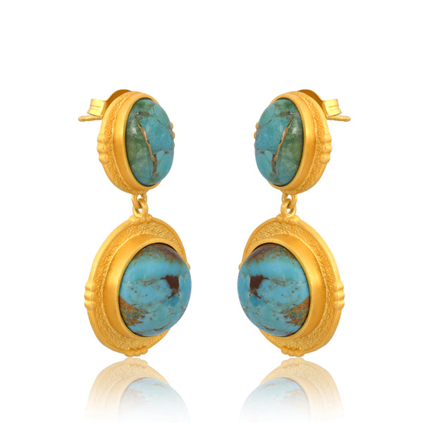 Island Hopping Drop Earrings - Turquoise