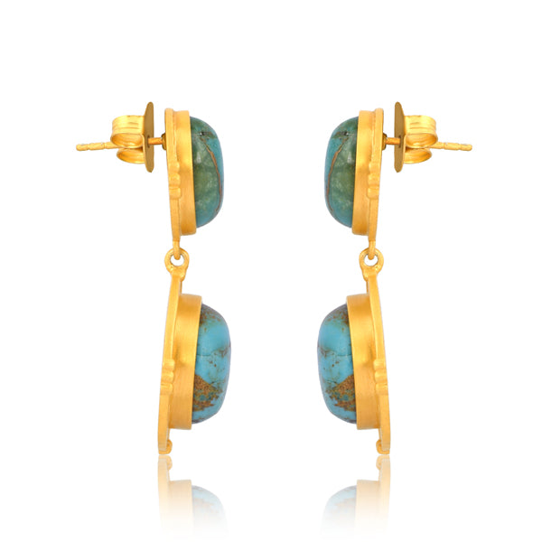 Island Hopping Drop Earrings - Turquoise