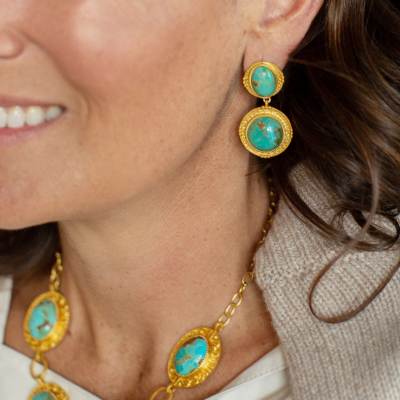 Island Hopping Drop Earrings - Turquoise