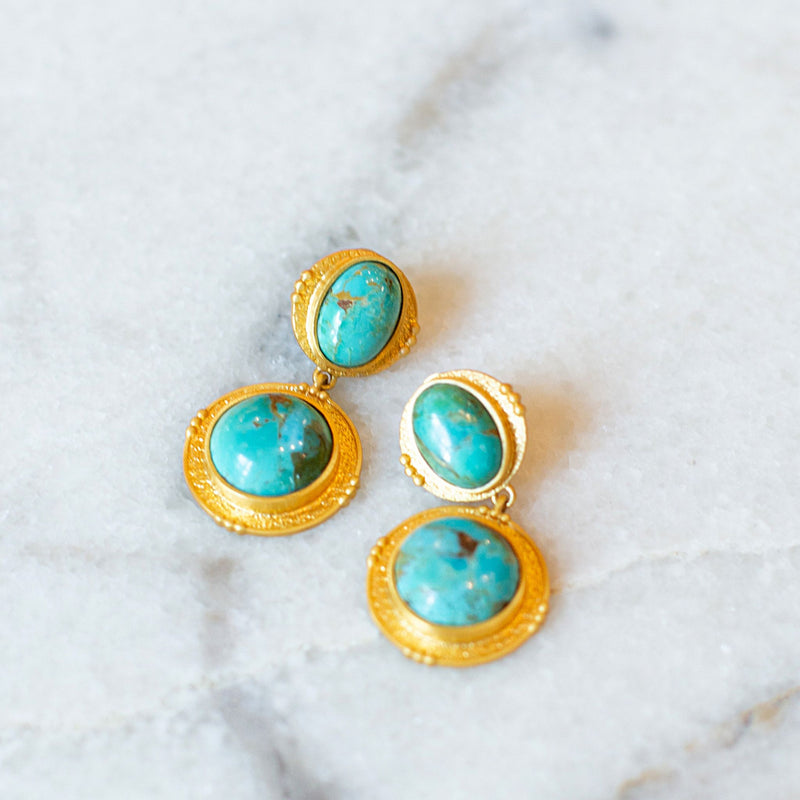 Island Hopping Drop Earrings - Turquoise