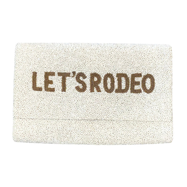 Let’s Rodeo Beaded Clutch - White