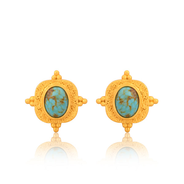 Lost in Paradise Stud Earrings - Turquoise