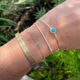 Maria 14K Gold Diamond and Turquoise Bangle