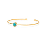 Maria 14K Gold Diamond and Turquoise Bangle