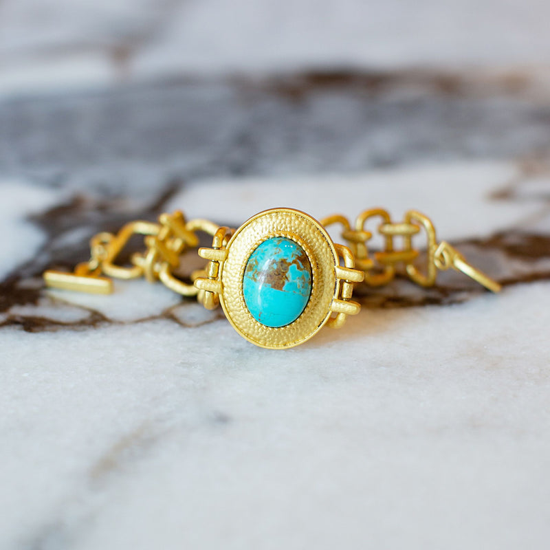 Meet Me in Mykonos Chain Bracelet - Turquoise