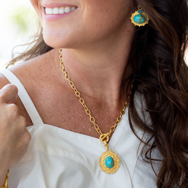 Meet Me in Mykonos Toggle Necklace - Turquoise