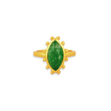 North Star Ring - Green Strawberry Quartz