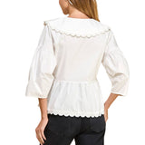 Peter Pan Collar Wrapped Front Top