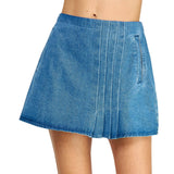 Pin-Tuck Denim Skort