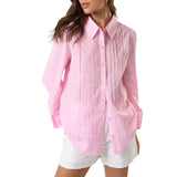 Puff Long Sleeve Collared Button Down Shirt