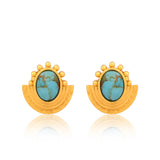 Santorini Sunset Stud Earrings - Turquoise