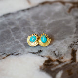 Santorini Sunset Stud Earrings - Turquoise