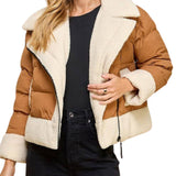 Sherpa Trim Padded Puffer Jacket