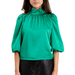 Carmen High Neck Silk Top