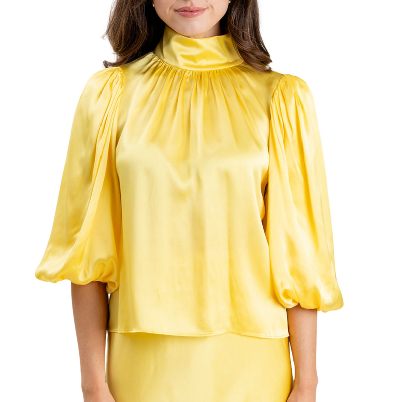 Carmen High Neck Silk Top