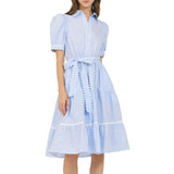 Sky Shirt Dress with Belt