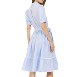 Sky Shirt Dress with Belt